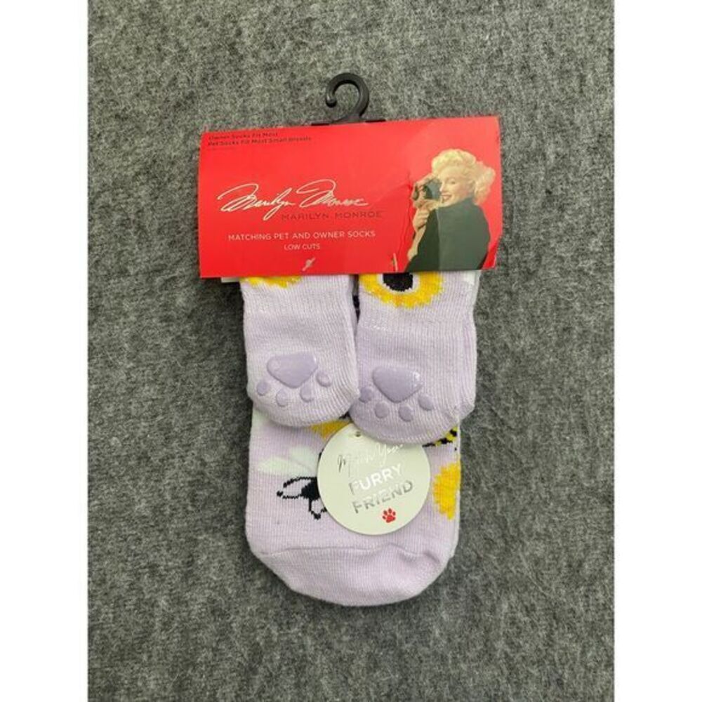 Marilyn Monroe Matching Pet 'Bee Kind' Novelty Low Cut Socks Non-Slip Paw Print